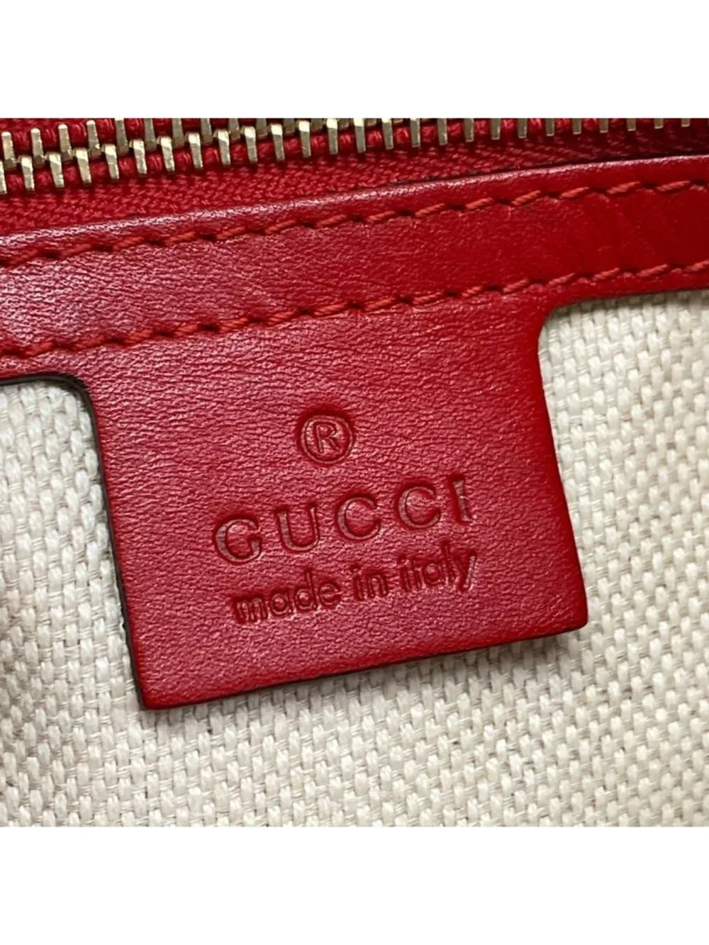 Gucci Tote Valentine Red Leather